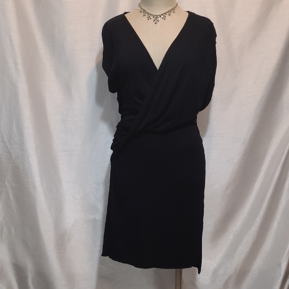 All Saints Black V-Neck Mini Dress